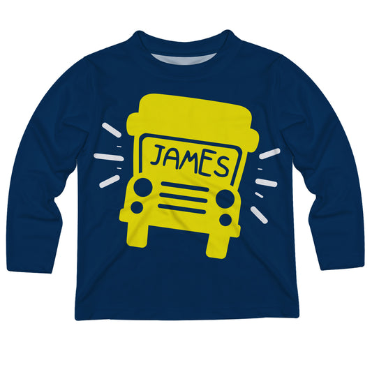 Bus Name Navy Long Sleeve Tee Shirt - Wimziy&Co.