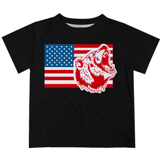 Boys US Flag and white bear short sleeve tee shirt - Wimziy&Co.