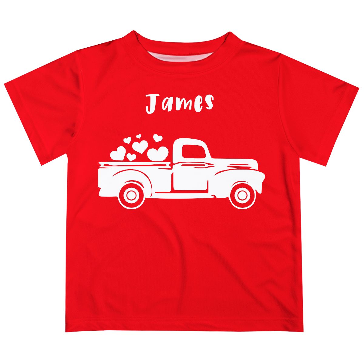 Heart Truck Name Red Short Sleeve Tee Shirt - Wimziy&Co.