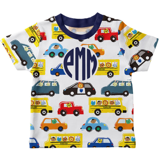 Cars Navy And White Boys Tee Shirt SS - Wimziy&Co.