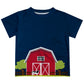 Navy boys farm short sleeve tee shirt with name - Wimziy&Co.