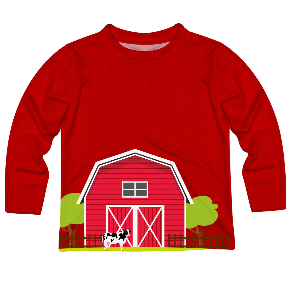 Red long sleeve tee shirt with farmer and name - Wimziy&Co.
