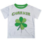 Charmer White and Green Short Sleeve Boys Tee Shirt - Wimziy&Co.