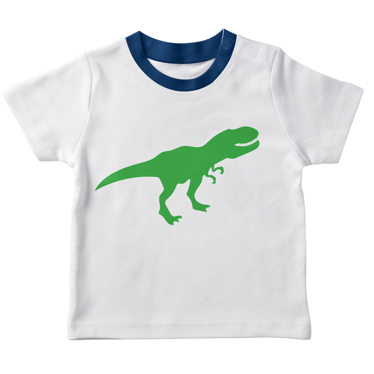 White short sleeve dinousaur boys tee shirt with name - Wimziy&Co.