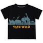Elephant Gray and Black Short Sleeve Boys Tee Shirt - Wimziy&Co.