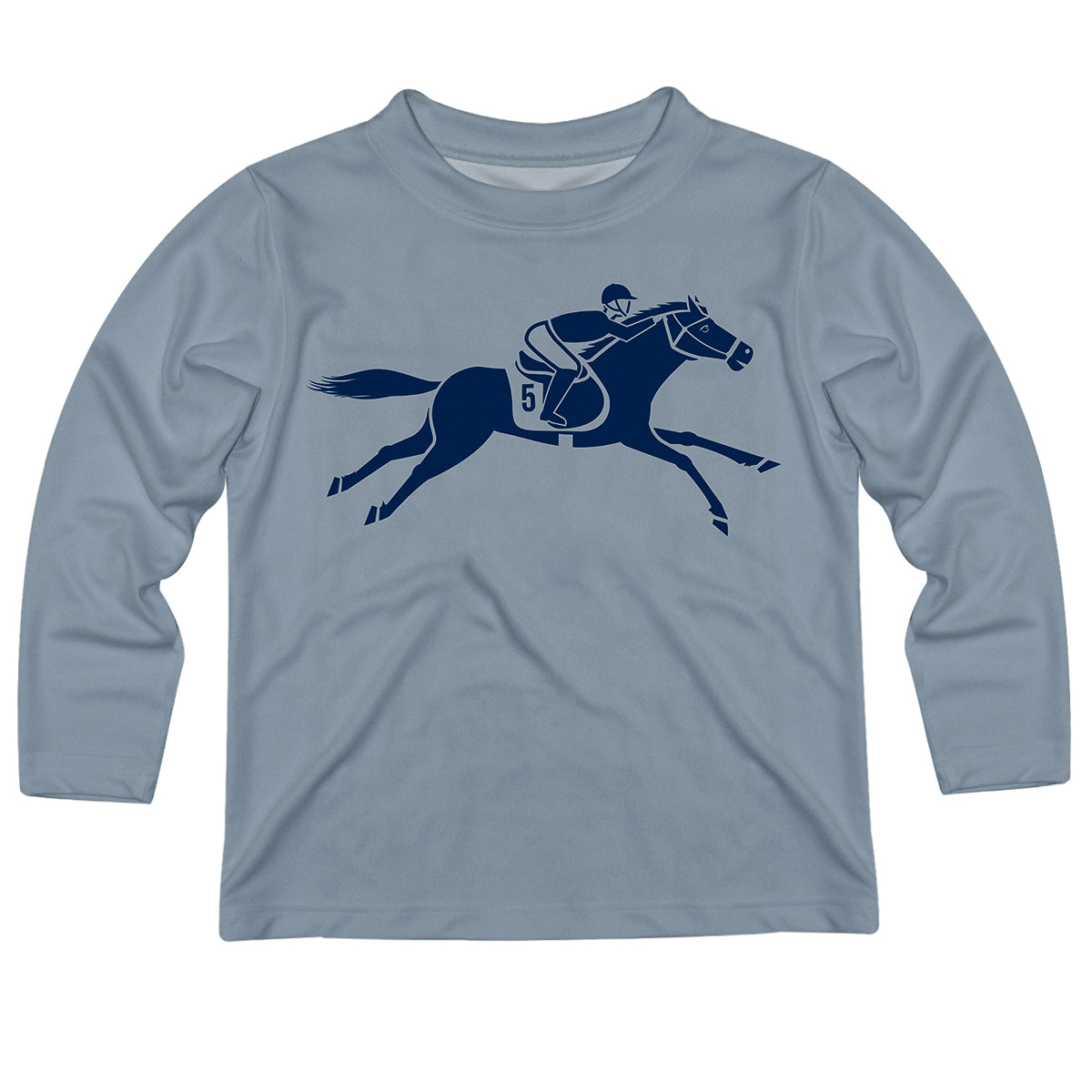 Gray long sleeve equestrian tee shirt with name - Wimziy&Co.