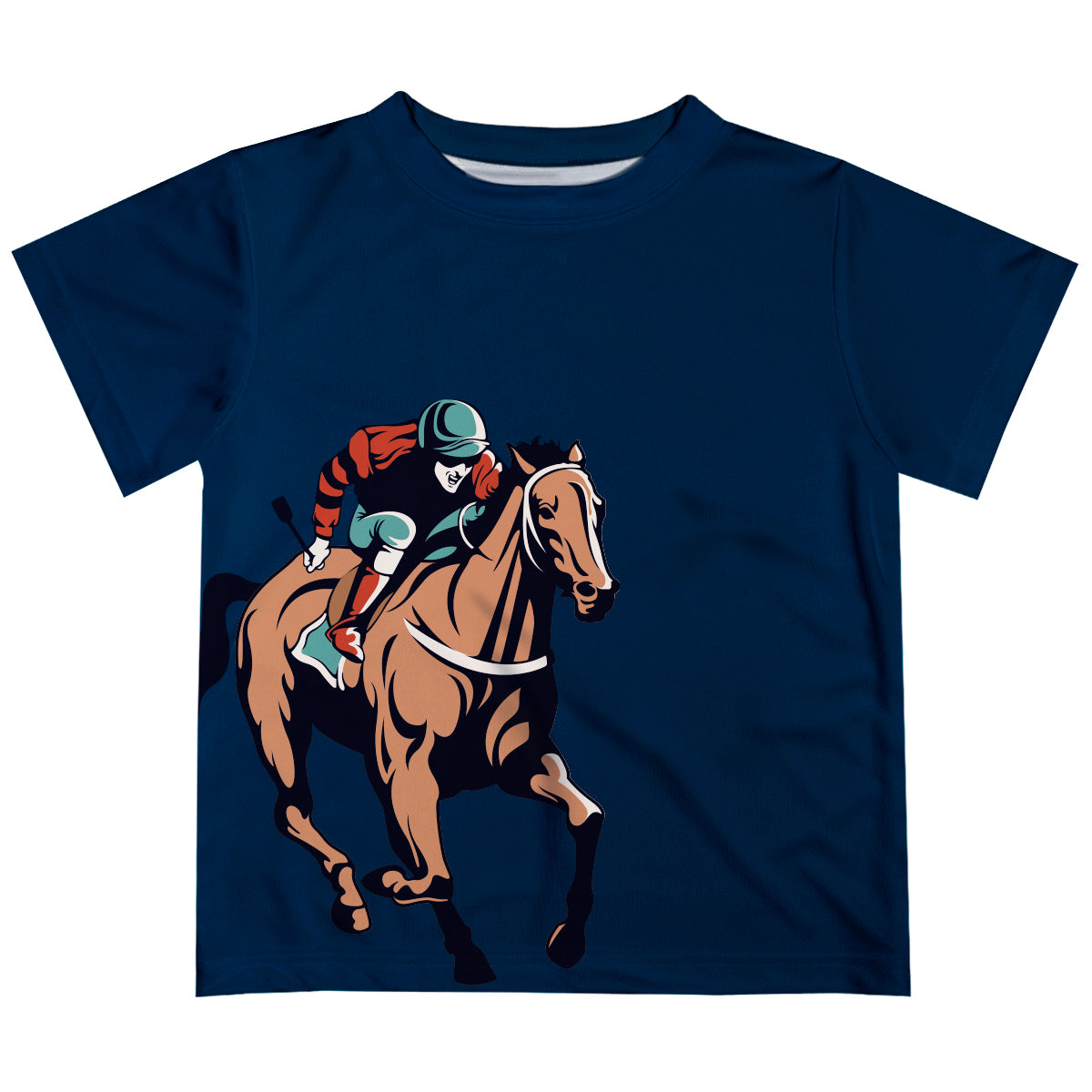 Navy short sleeve equestrian boys tee shirt with name - Wimziy&Co.