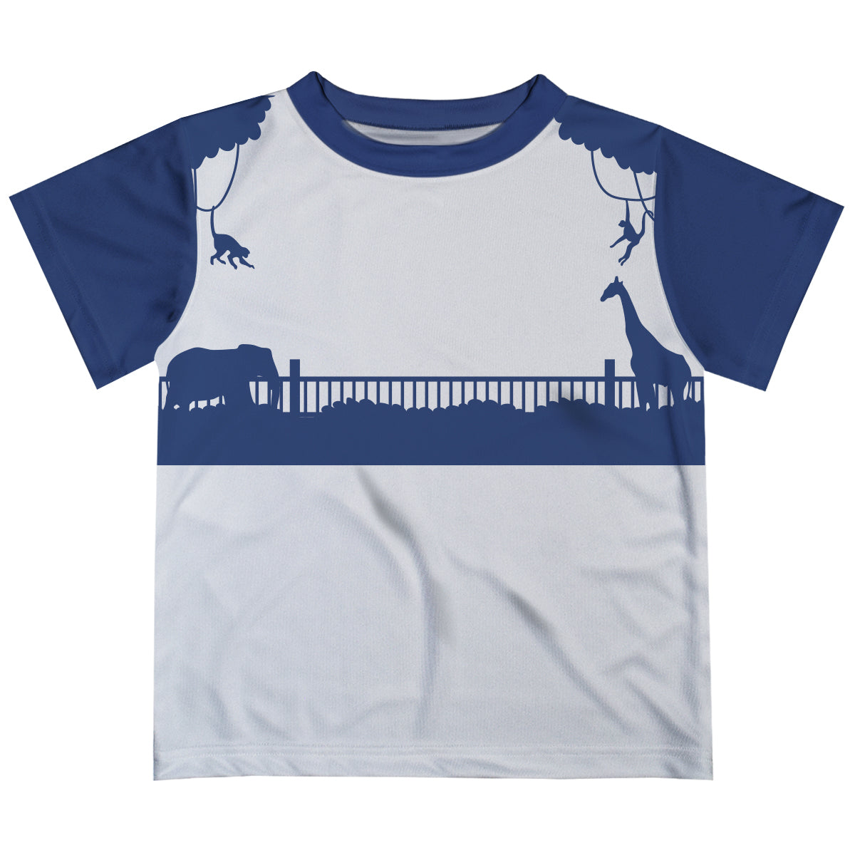 Elephant White and Navy Short Sleeve Boys Tee Shirt - Wimziy&Co.