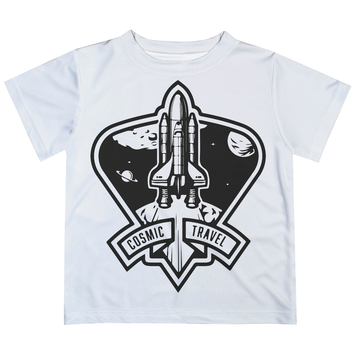 Cosmic Travel White Short Sleeve Tee Shirt - Wimziy&Co.