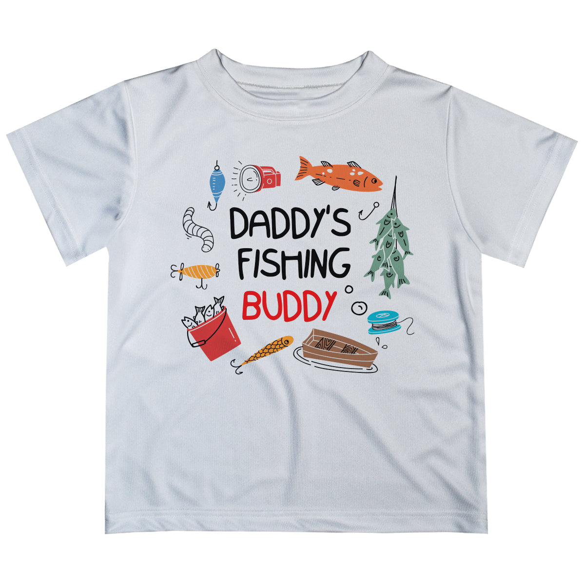 Daddys Fishing Buddy White Short Sleeve Tee Shirt - Wimziy&Co.