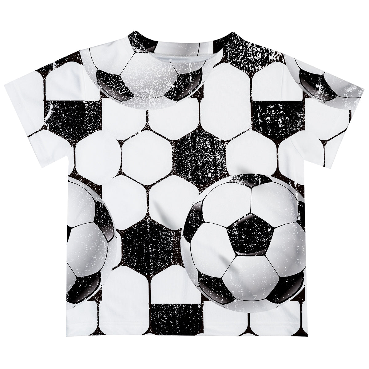 Soccer Ball White and Black Short Sleeve Boys Tee Shirt