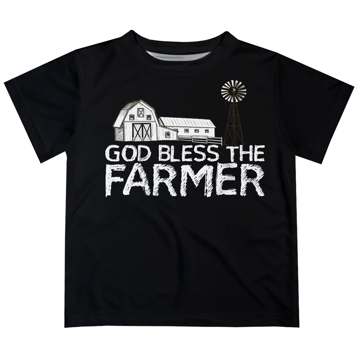 God Bless The Farmer Black Short Sleeve Tee Shirt