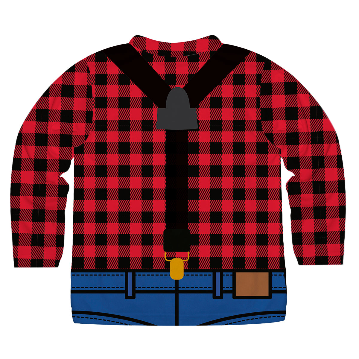 Boys red buffalo plaid lumberjack long sleeve tee shirt - Wimziy&Co.