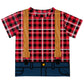Boys red plaid lumberjack short sleeve tee shirt - Wimziy&Co.