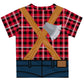 Boys red plaid lumberjack short sleeve tee shirt - Wimziy&Co.