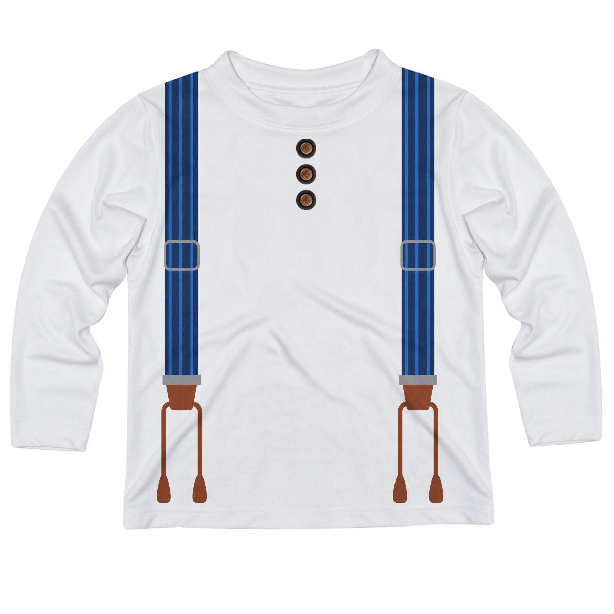 Boys white and blue suspenders long sleeve tee shirt - Wimziy&Co.