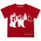 Boys red and white bear short sleeve tee shirt with name - Wimziy&Co.