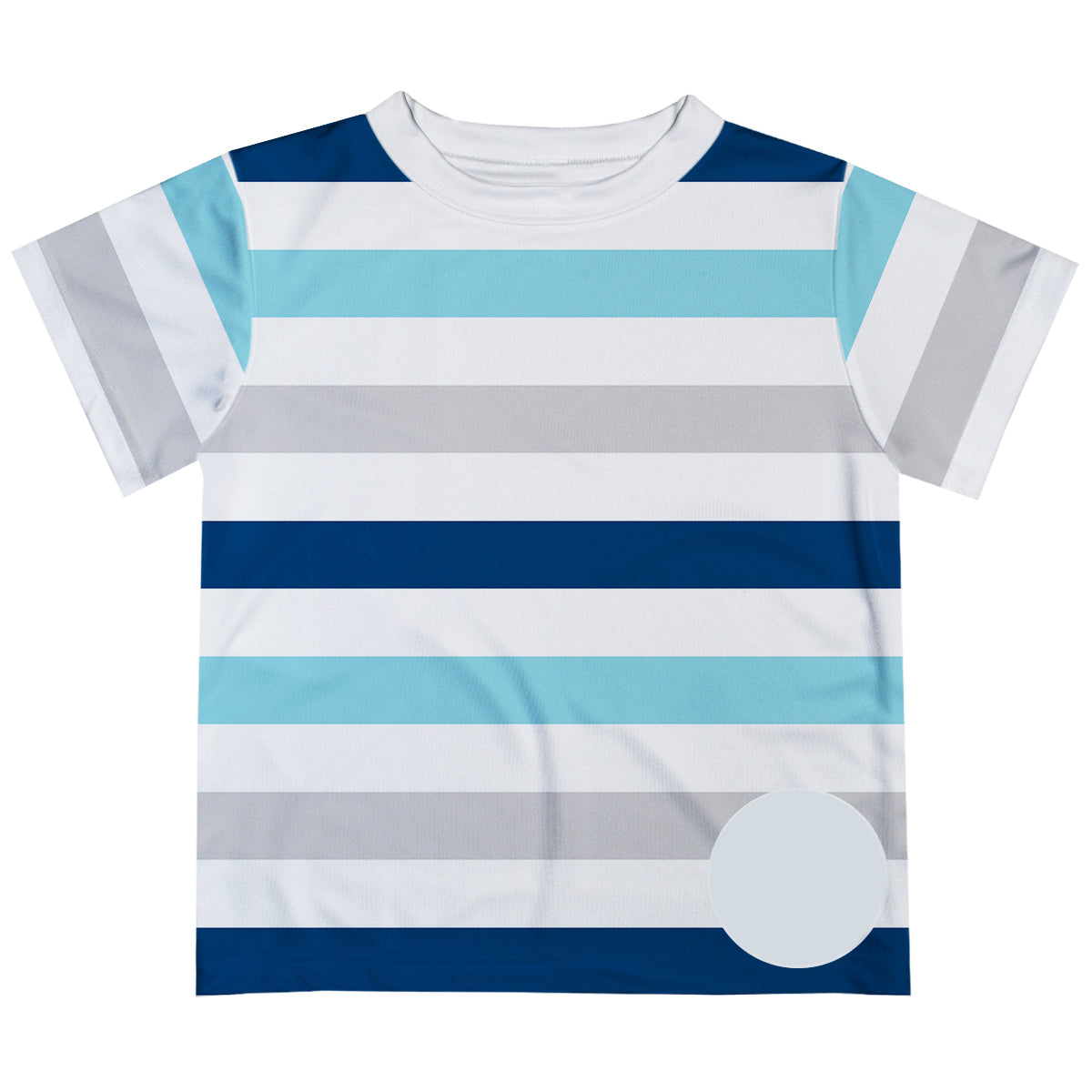 Monogram Stripes Blue Gray And White Tee Shirt - Wimziy&Co.