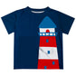 Nautical Initial Name Navy Short Sleeve Tee Shirt - Wimziy&Co.
