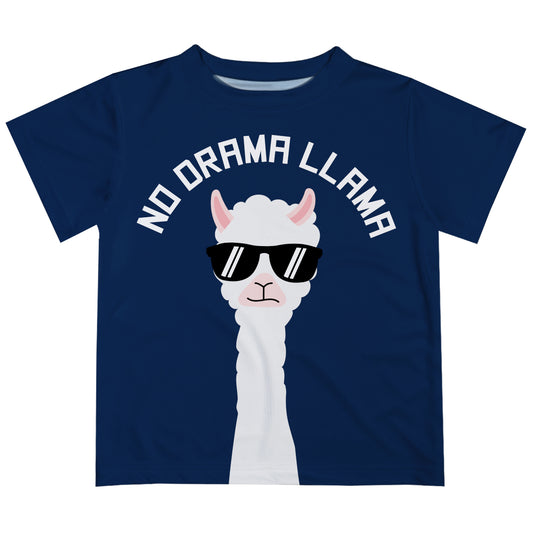 Navy 'No drama llama' boys tee shirt - Wimziy&Co.