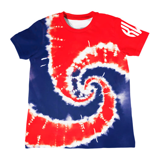 Monogram Red and Blue Tie Dye Boys Tee Shirt - Wimziy&Co.