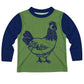 Rooster Green and Navy Long Sleeve Boys Tee Shirt - Wimziy&Co.