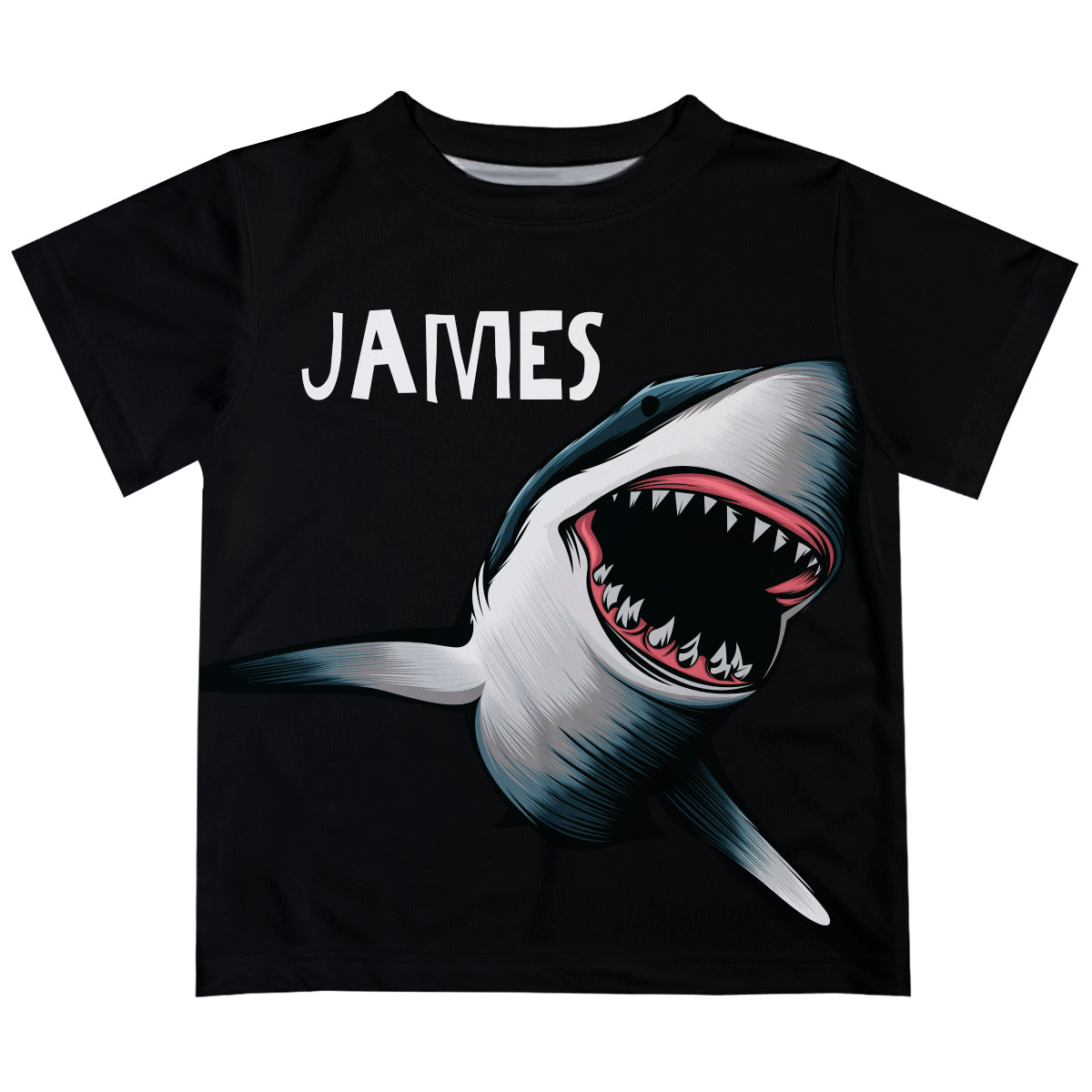 Shark Name Black Short Sleeve Tee Shirt - Wimziy&Co.