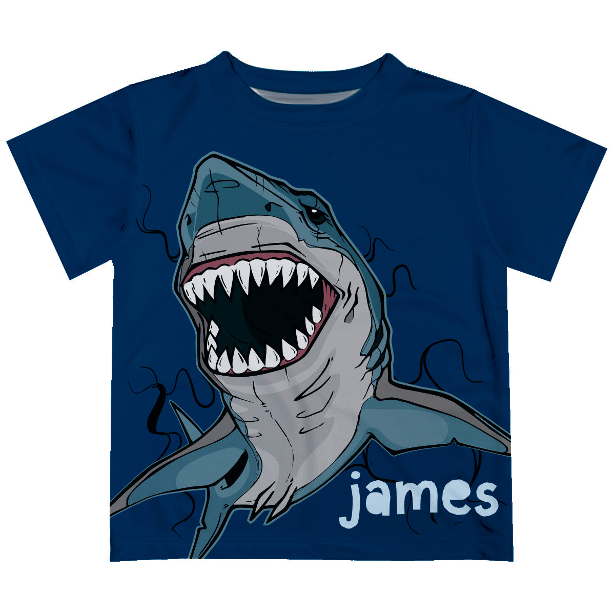 Shark Name Navy Short Sleeve Tee Shirt - Wimziy&Co.