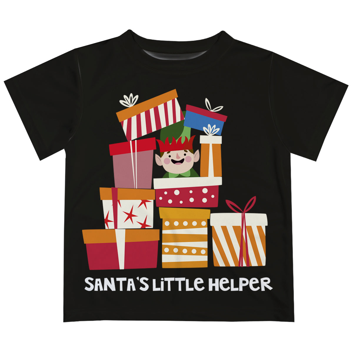 Santa little helper black short sleeve tee shirt - Wimziy&Co.