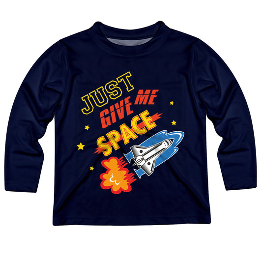 Just Give Me Space Navy Long Sleeve Tee Shirt - Wimziy&Co.