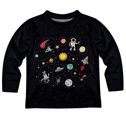 Space Black Long Sleeve Tee Shirt - Wimziy&Co.