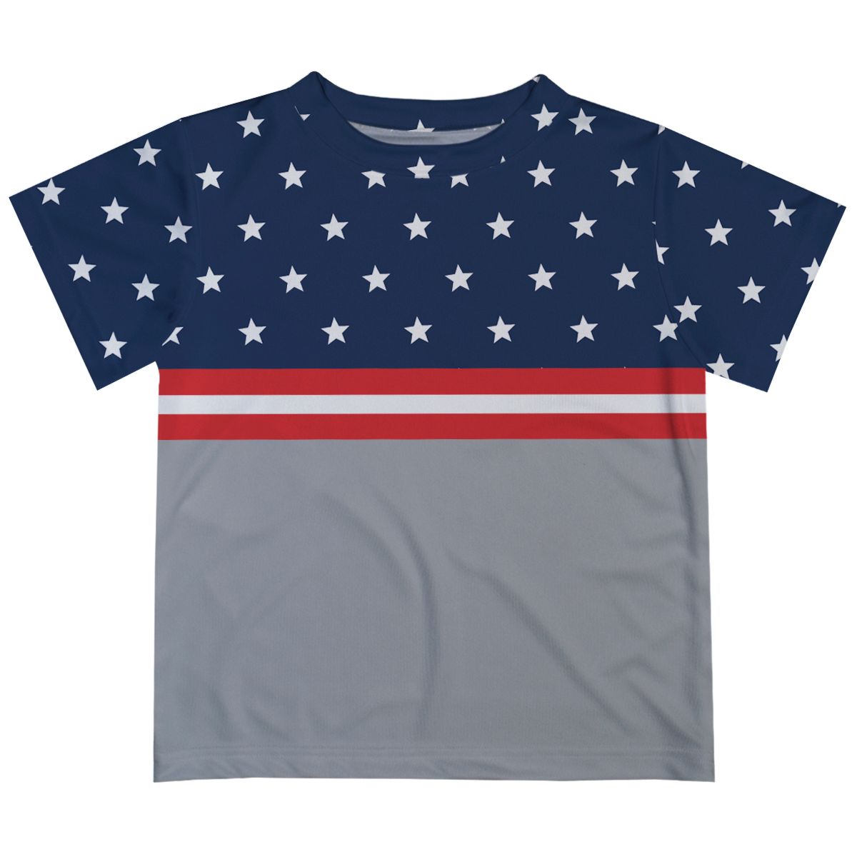 Stars Gray and Navy Short Sleeve Tee Shirt - Wimziy&Co.