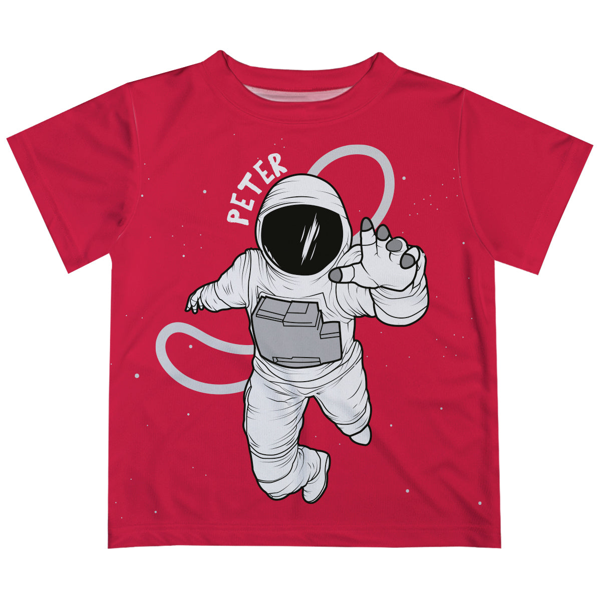 Astronaut Name Red Short Sleeve Tee Shirt - Wimziy&Co.