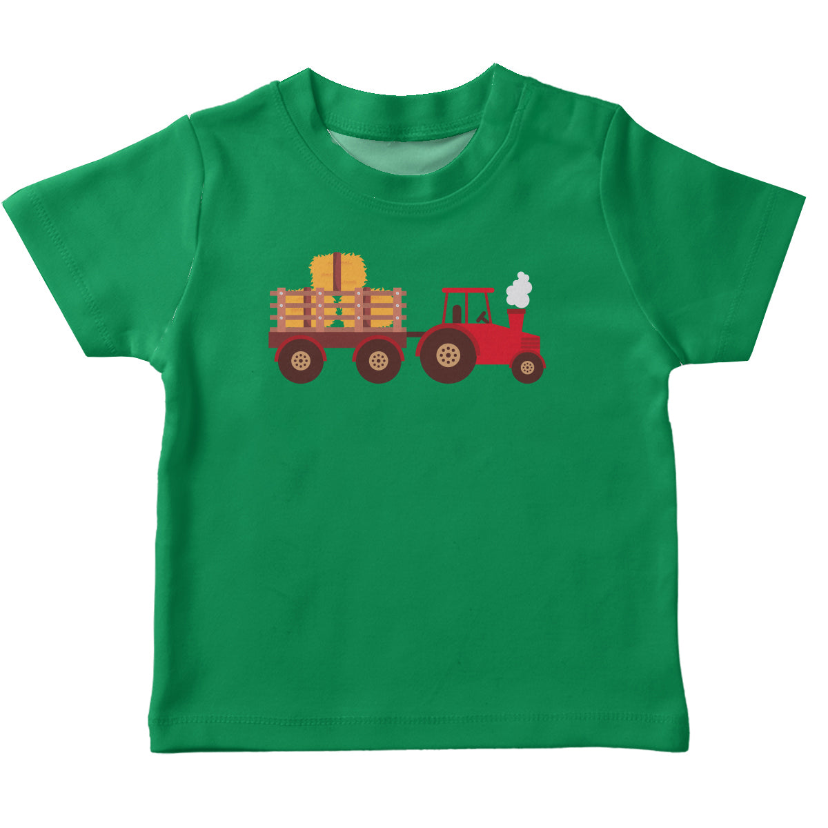 Green short sleeve boys tee shirt with tractor and name - Wimziy&Co.