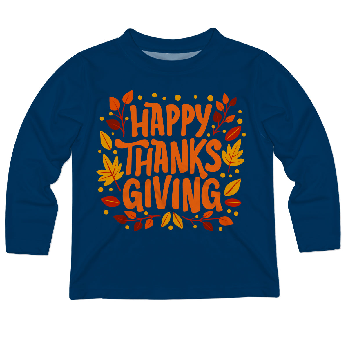 Happy Thanksgiving Navy Long Sleeve Tee Shirt - Wimziy&Co.