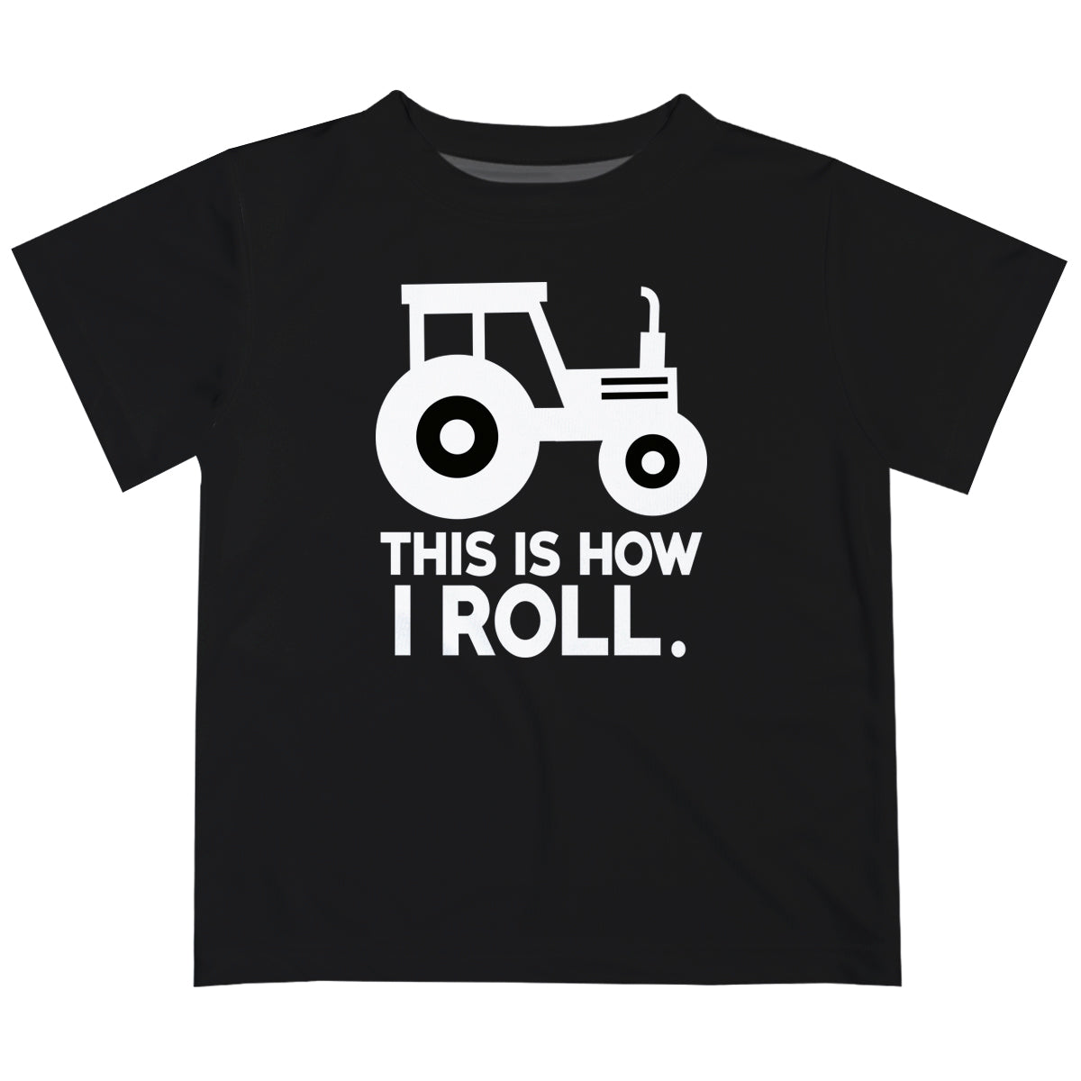 Black short sleeve tee shirt with tractor - Wimziy&Co.