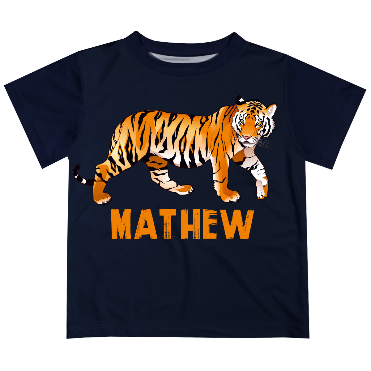 Tiger Name Navy Short Sleeve Tee Shirt - Wimziy&Co.