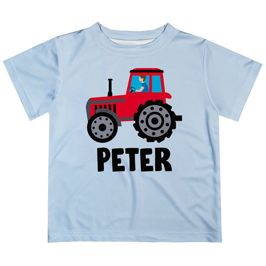 White short sleeve tee shirt with tractor and name - Wimziy&Co.