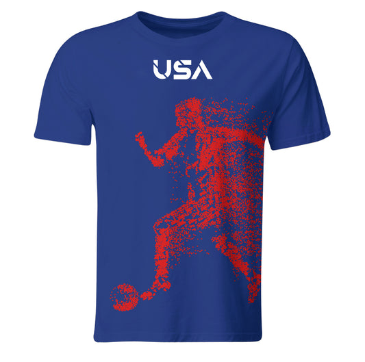 USA Soccer Player Blue Short Sleeve Tee Shirt - Wimziy&Co.