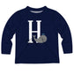 Whale Initial Name  Navy Long Sleeve Tee Shirt - Wimziy&Co.