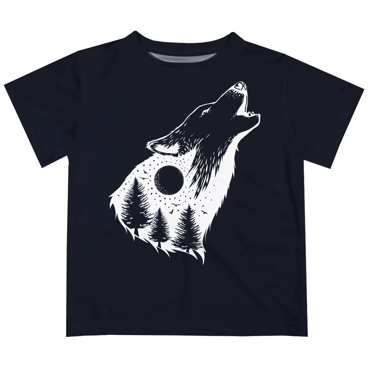 Boys black and white wolf short sleeve tee shirt - Wimziy&Co.