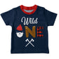 Boys navy wild one short sleeve tee shirt - Wimziy&Co.