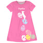 Bunny And Easter Eggs Name Pink Short Sleeve A Line Dress - Wimziy&Co.