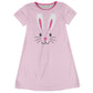 Bunny Name Pink Short Sleeve A Line Dress - Wimziy&Co.