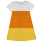 Candy Corn Monogram Stripes White And Yellow Short Sleeve A Line Dress - Wimziy&Co.