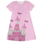Castle Name Pink Short Sleeve A Line Dress - Wimziy&Co.
