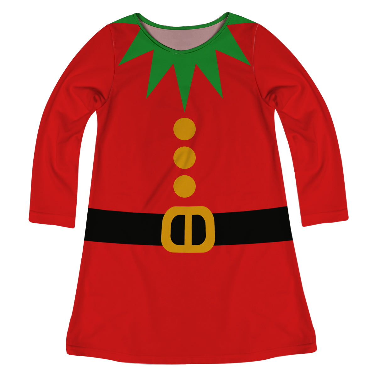 Red elf costume long sleeve a line dress - Wimziy&Co.