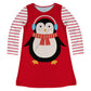 Red and white penguin long sleeve a line dress - Wimziy&Co.