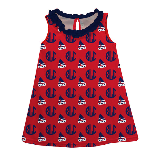 Sailboat Red A Line Dress - Wimziy&Co.