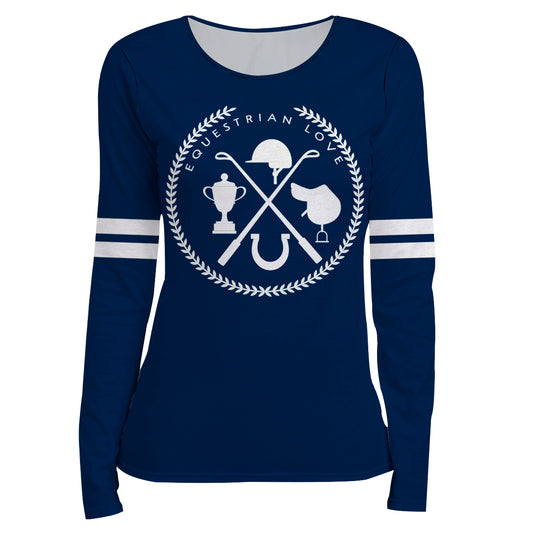 Navy long sleeve equestrian blouse - Wimziy&Co.